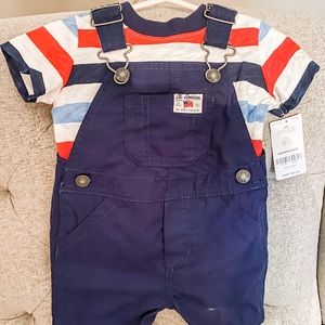 Carters Baby Boy Shortall with Matching Striped T!